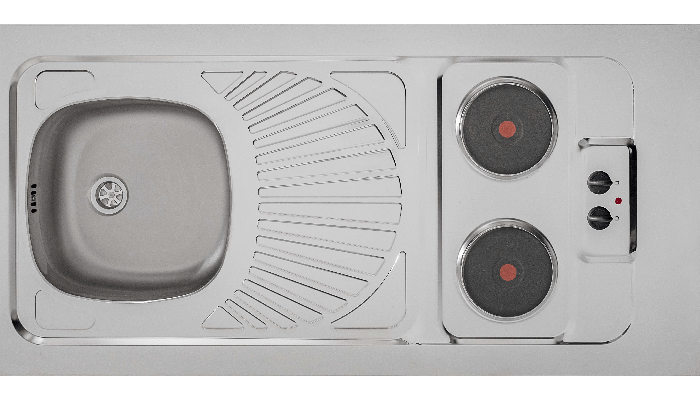 evier cuisinette plaques CPAE 120 cm